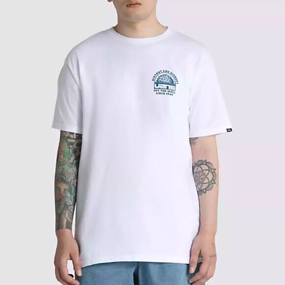 VANS DISTORT AND DISRUPT MENS SHORT SLEEVE T-SHIRT - WHITE - Picture 1 of 6